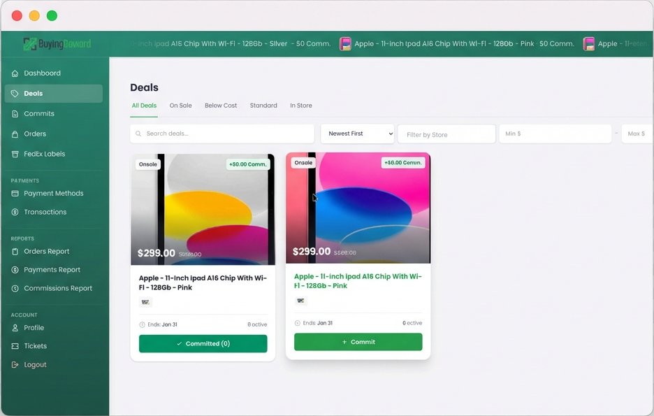 Dashboard Deals